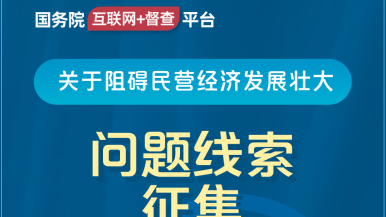 男吊草女比网站国务院“互联网+督查”平台公开征集阻碍民营经济发展壮大问题线索